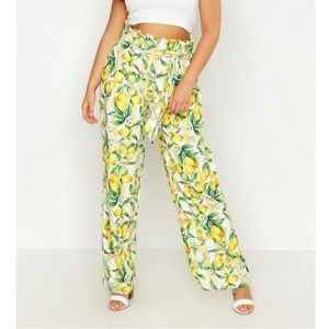 Plus Lemon Printed Trousers